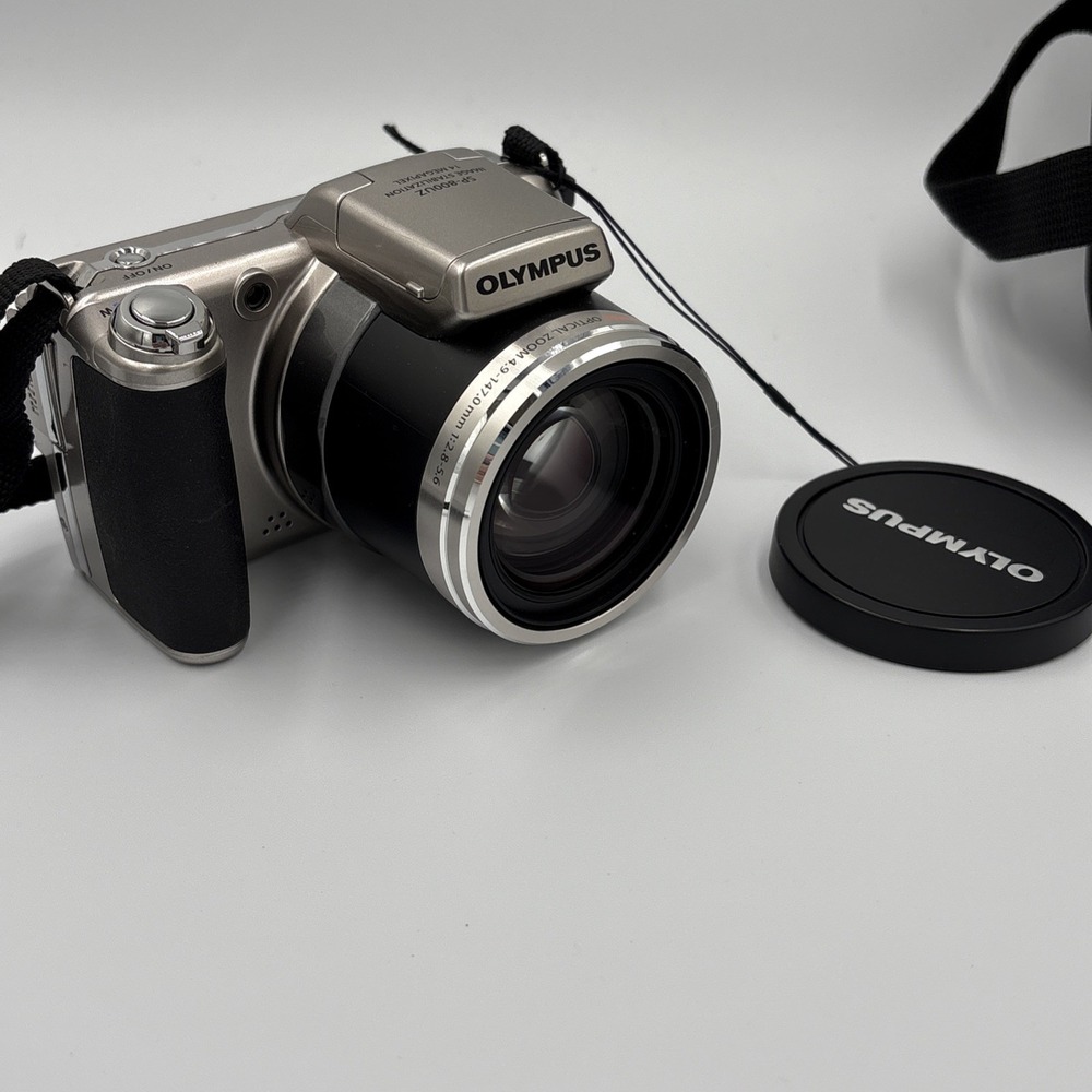 Olympus SP-800UZ 14MP Bridge Digital Camera Silver 30x Zoom + Charger Case Video - Picture 2 of 15